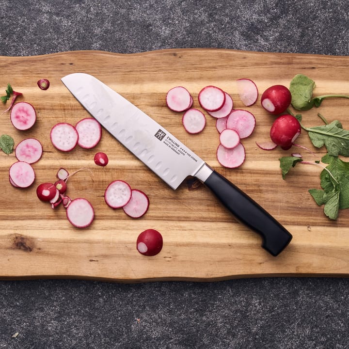 Zwilling Four star santokukniv 18 cm, Sort-rustfrit stål Zwilling