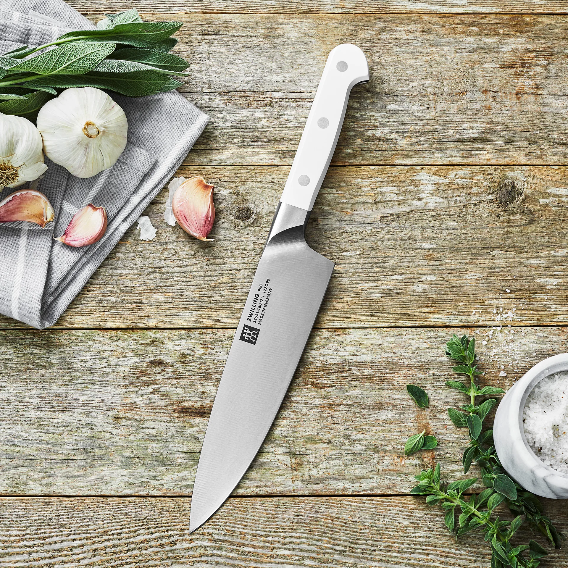 Zwilling Pro le Blanc kokkekniv 18 cm, Hvid-rustfrit stål Zwilling