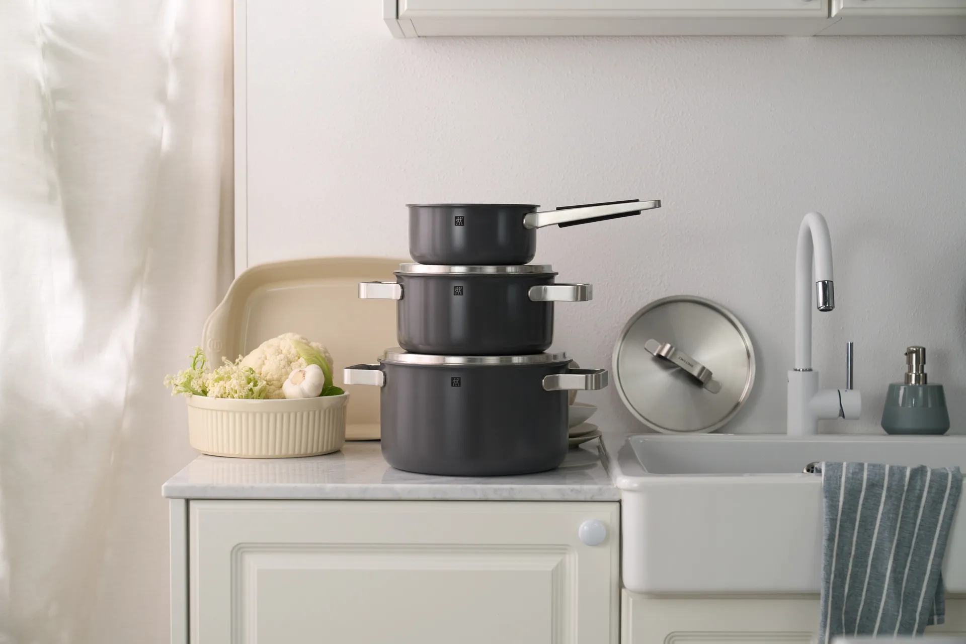 Zwilling Pure kasserollesæt 5 dele, Grå Zwilling