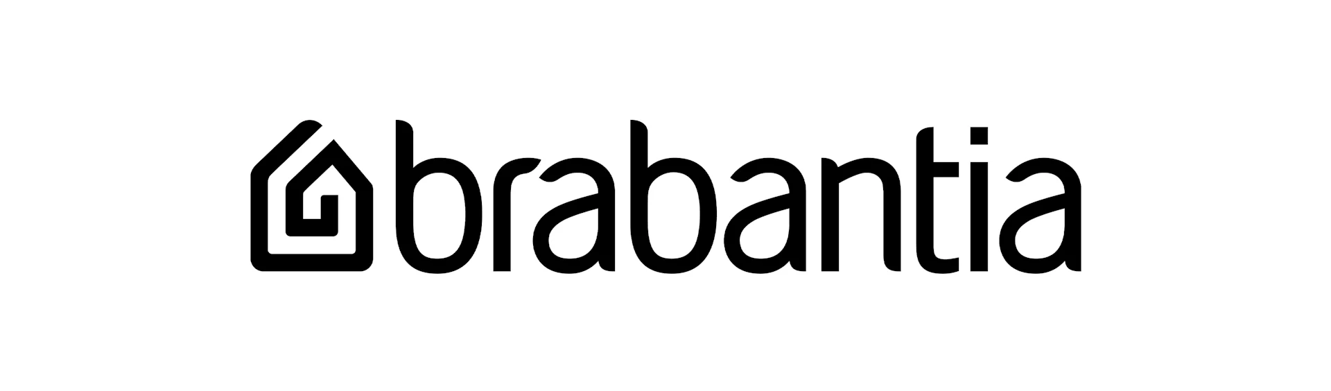 Brabantia-logo med et stiliseret husikon og brandnavnet i små bogstaver.