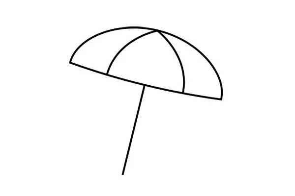 Konturtegning af en parasol.