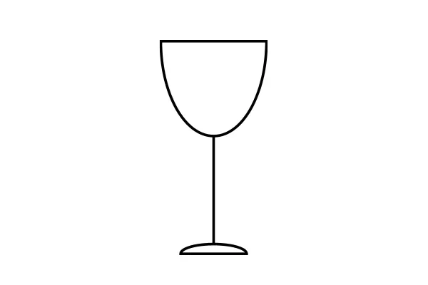 Kontur af et tomt vinglas