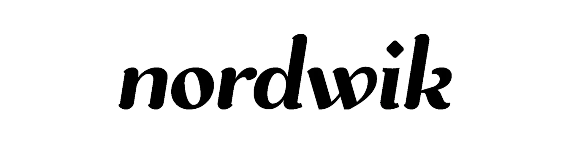 Ordet nordwik med sort, kursiv, skriftlignende skrifttype.